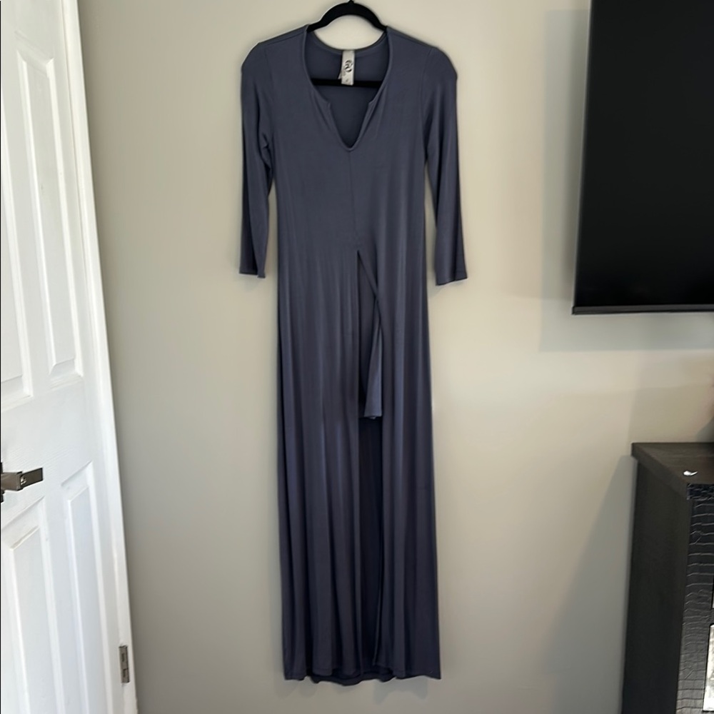 Elegant Gray Maxi Dress